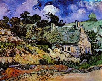  Houses Oil Painting - Houses with Thatched Roofs Cordeville Vincent van Gogh